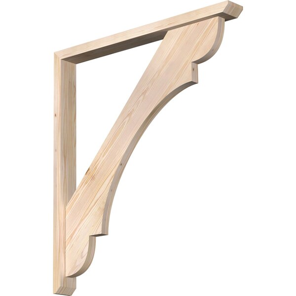 Ekena Millwork Olympic Slat Smooth Bracket w/ Offset Brace, Douglas Fir, 3 1/2"W x 34"D x 38"H BKT0402X34X38OLY06SDF - main